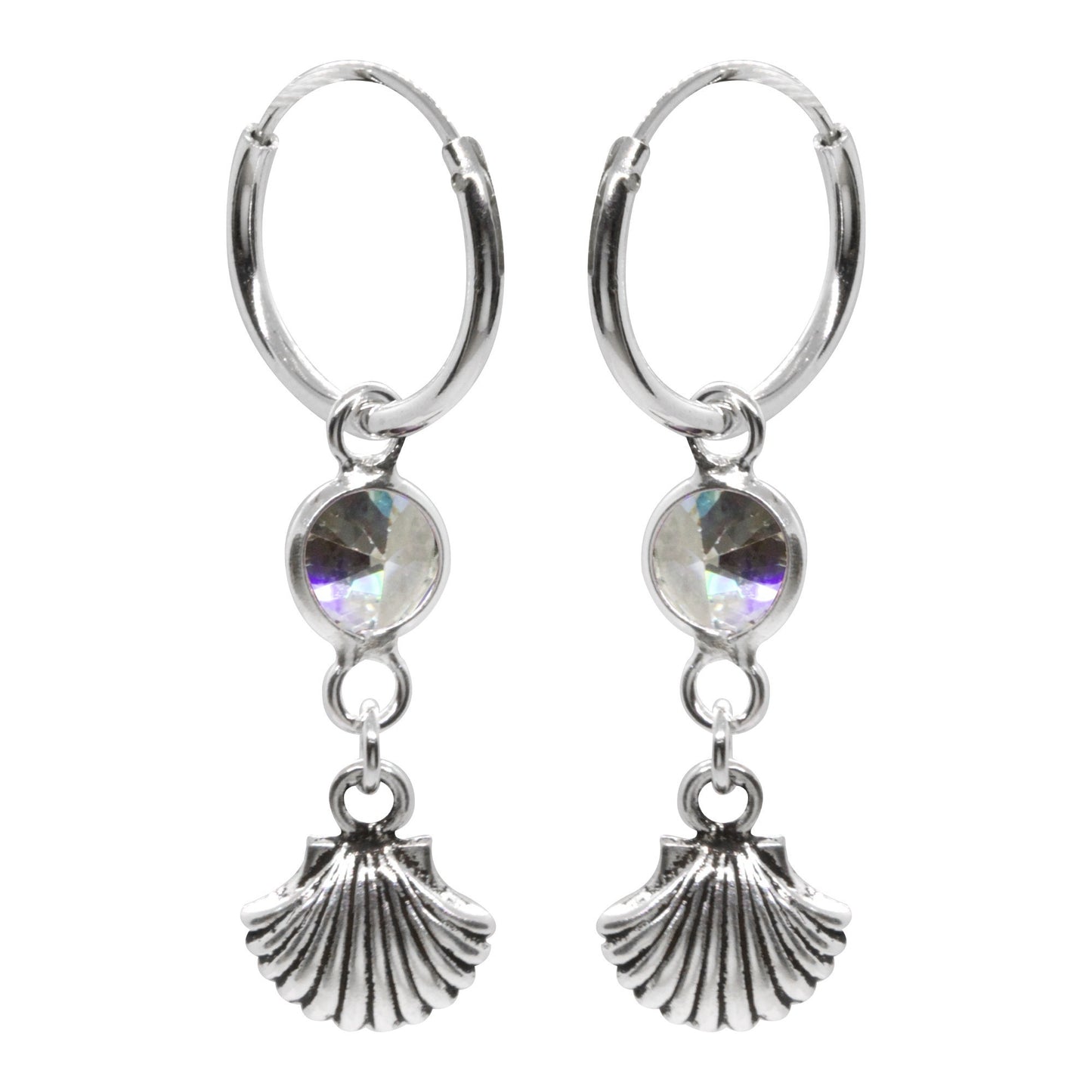 Argollas de Plata Concha y Circón