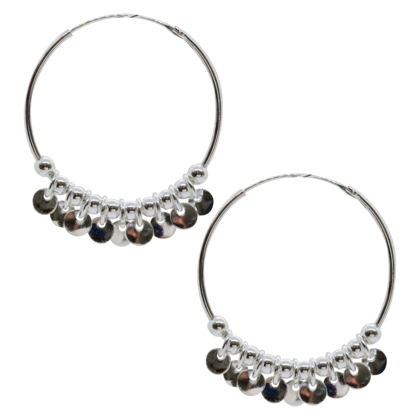 Argollas Plata 925 10 Esferas y 9 Círculos