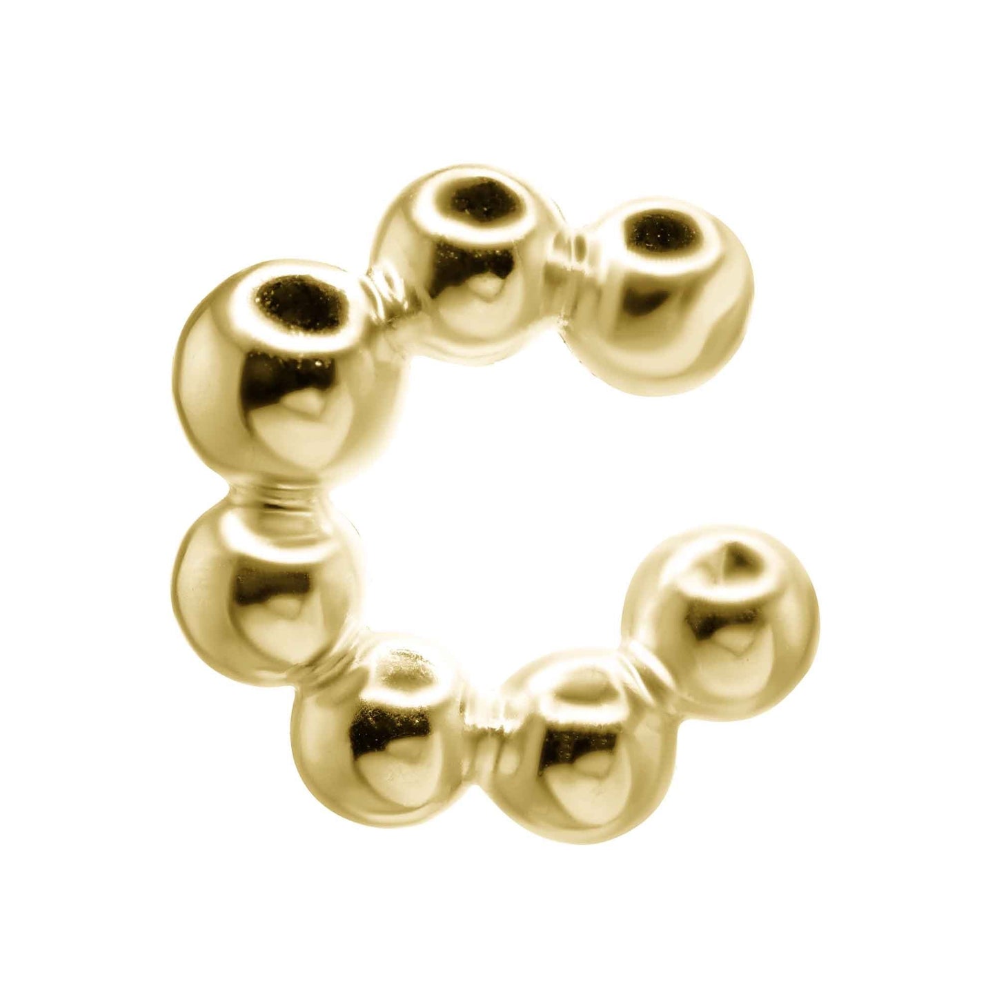 Aro Enchapado en Oro Modelo Maxi Cuff Serie Esferas