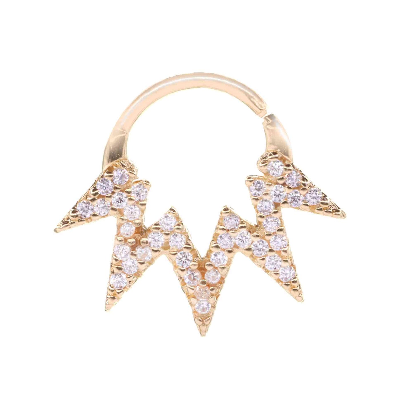 Aro Enchapado en Oro Rosado Septum Semi Estrella con Circones