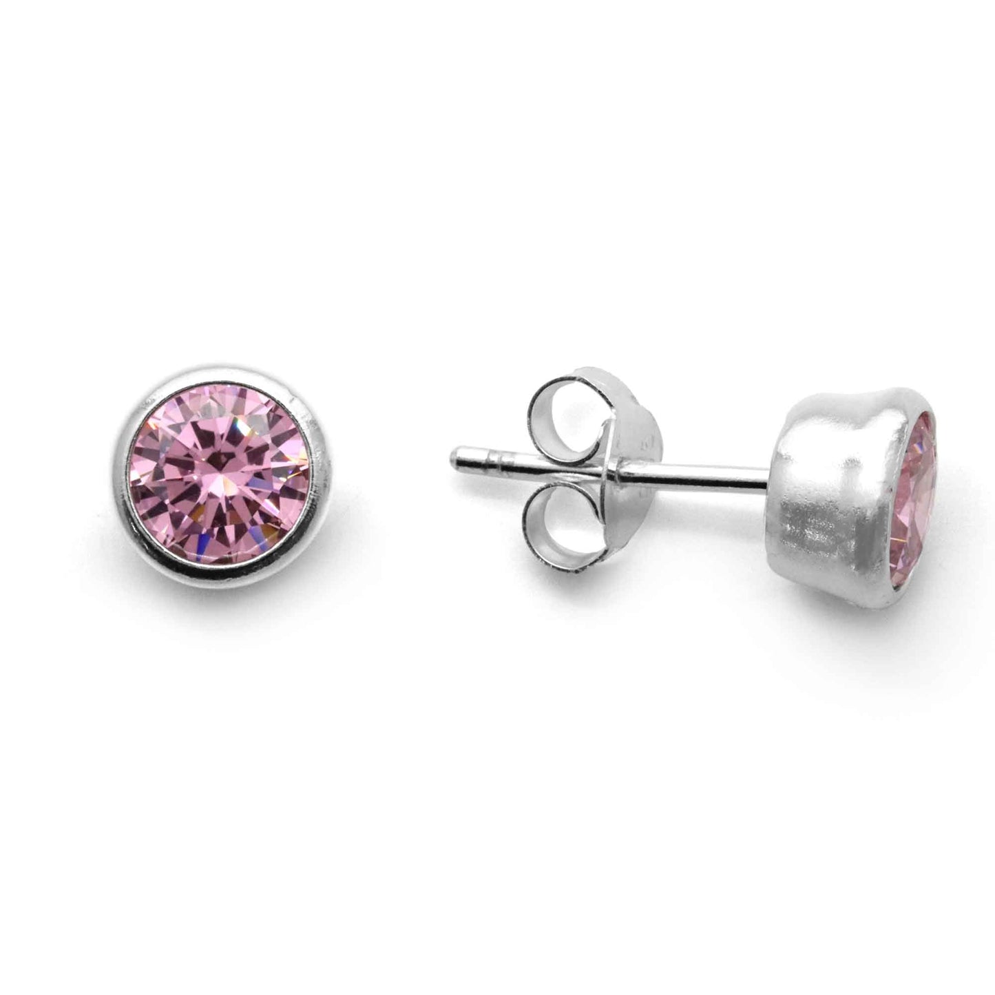Aros Circón Rosa 6 mm
