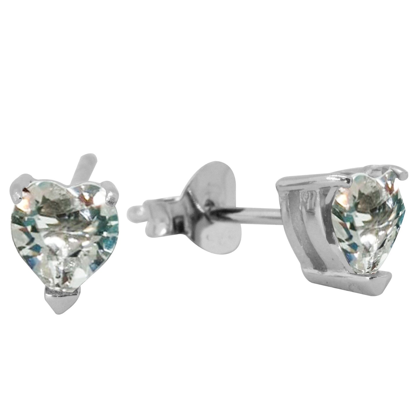 Aros de Plata 925 Corazón Cristal Swarovski Elements 5 mm