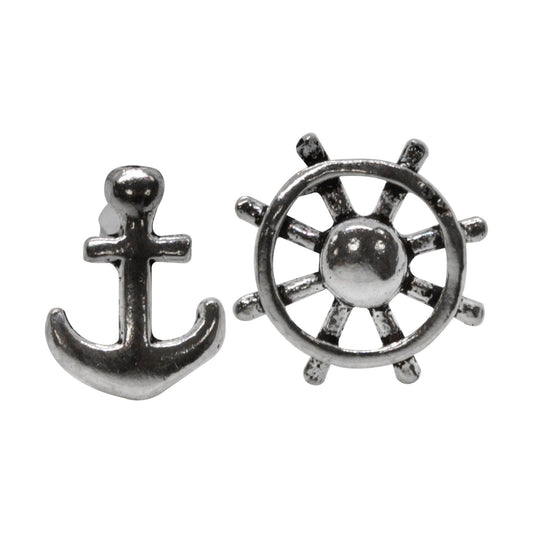 Aros de Plata Ancla y Timón