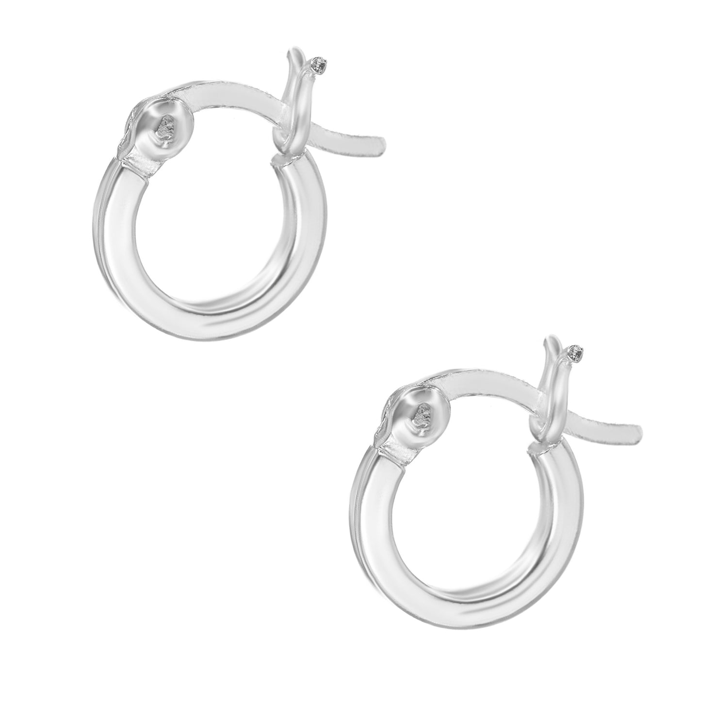 Aros de Plata 925 Argolla Borde Cuadrado y Broche Criollo