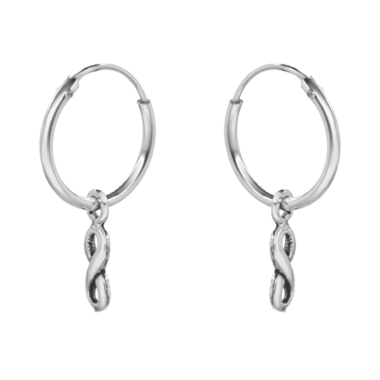 Aros de Plata 925 Argollas con colgantes de Infinito
