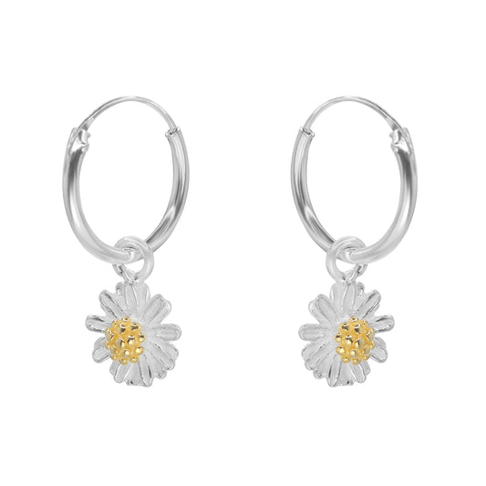 Aros de Plata Argollas con Margarita