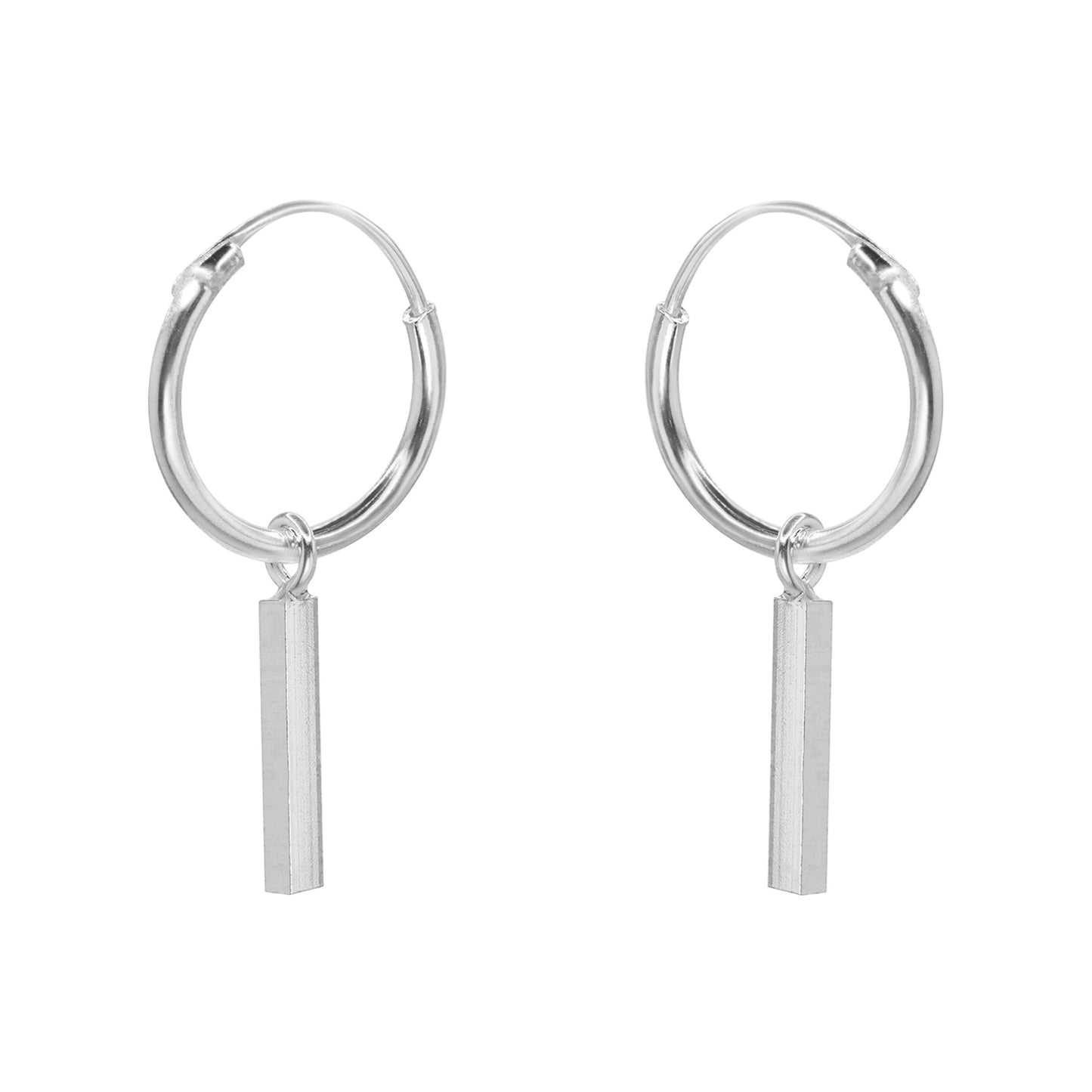 Aros de Plata Argollas con Varitas