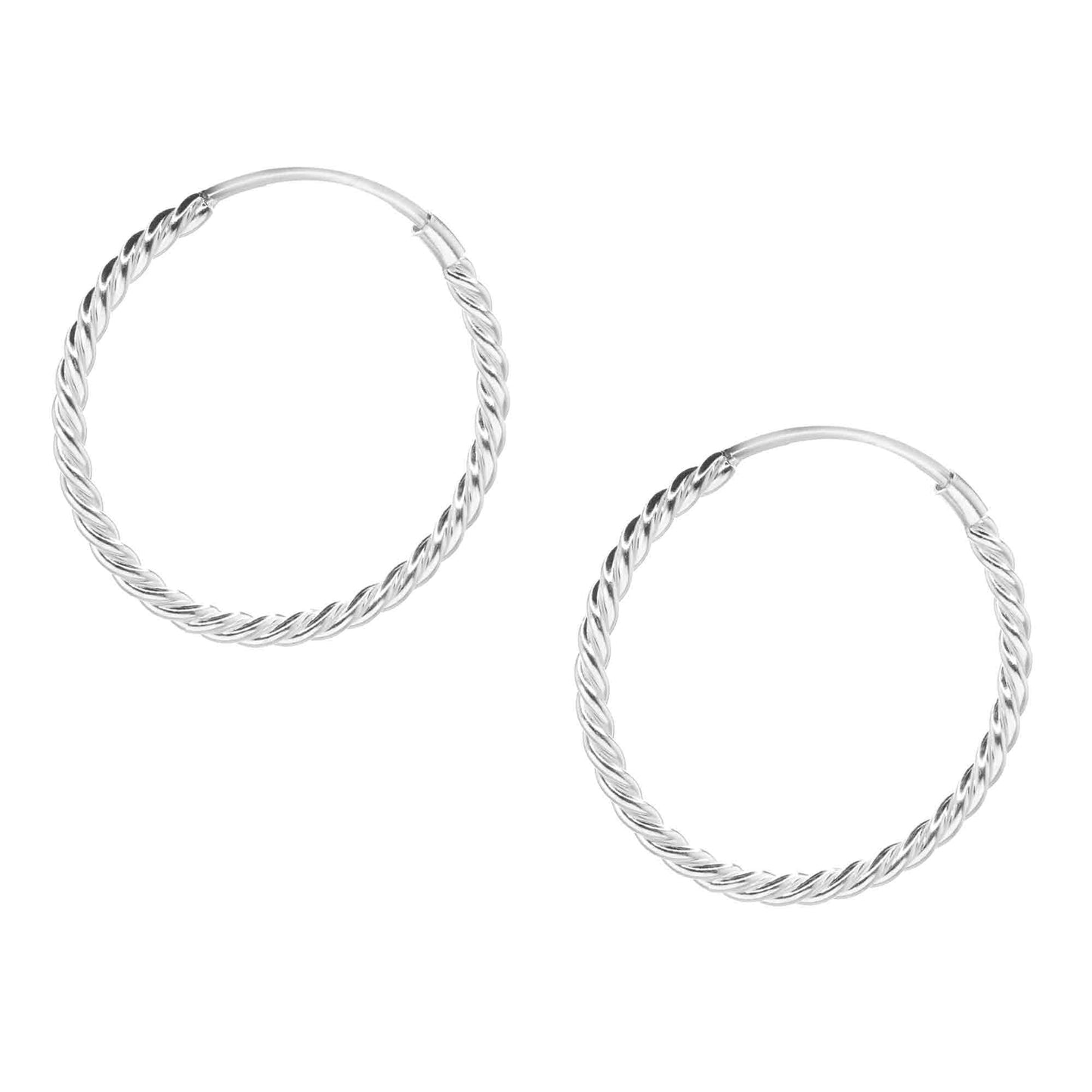Aros de Plata 925 Argollas Diseño Prensado 22 mm