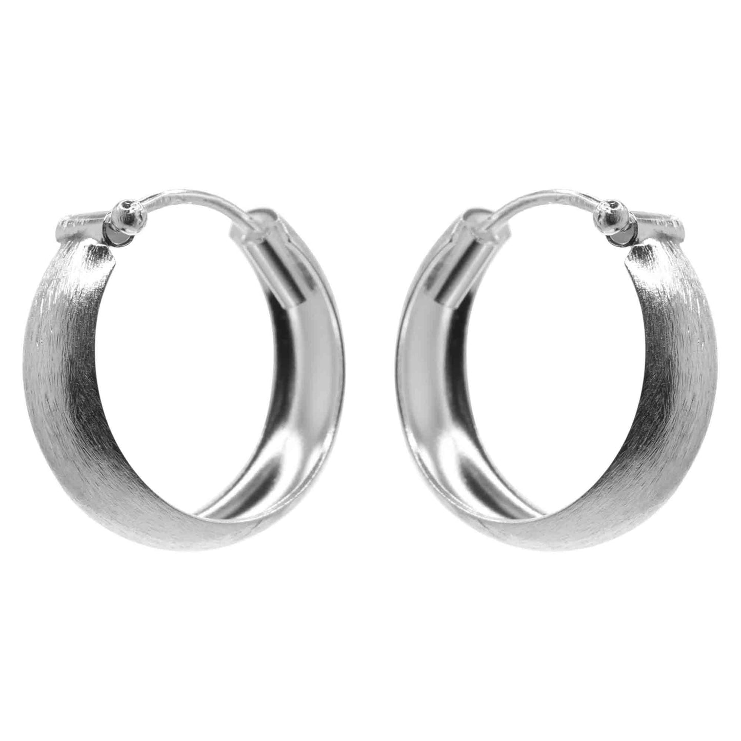 Aros de Plata 925 Argollas Gruesas Satinadas 5 x 18 mm