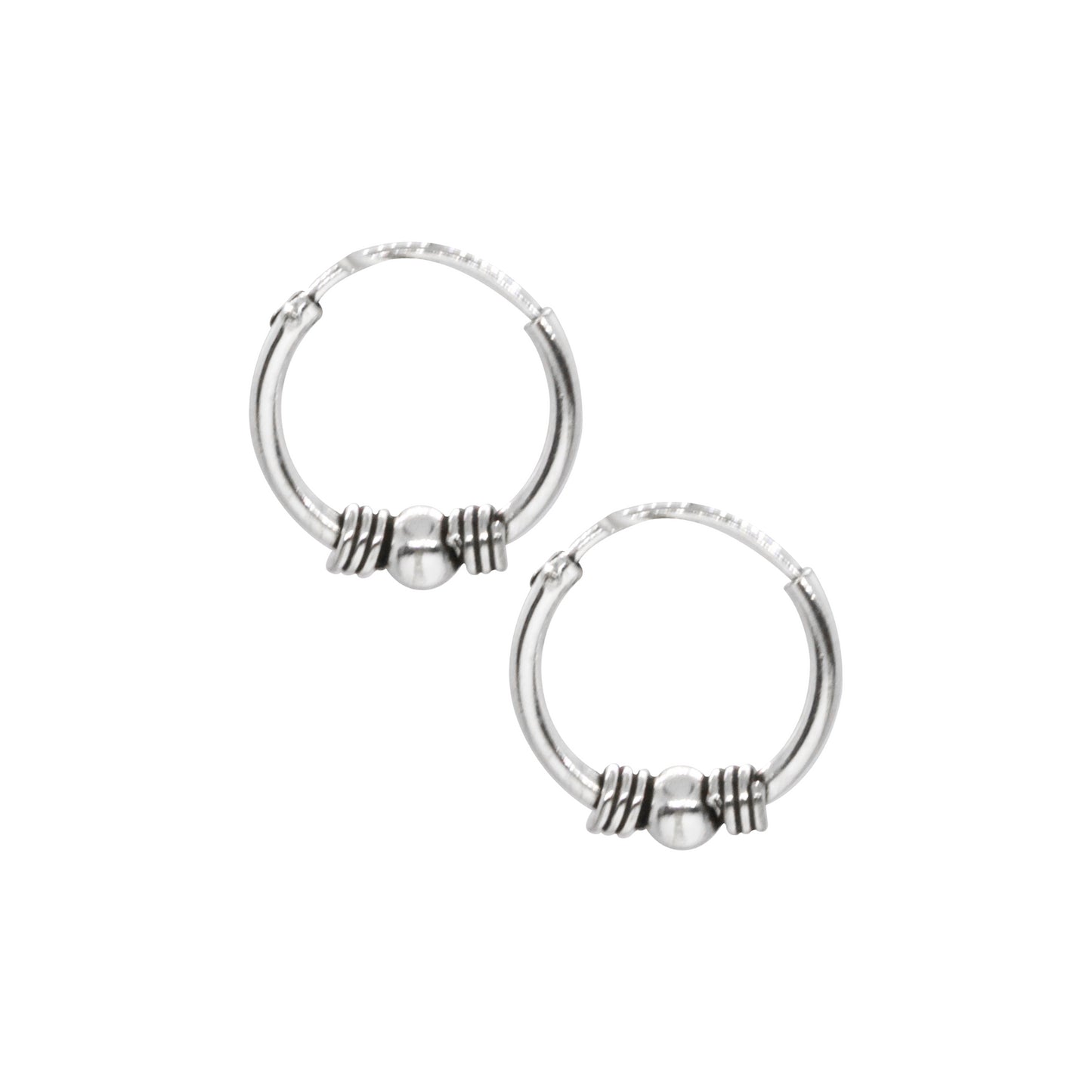 Aros de Plata Bali 12mm