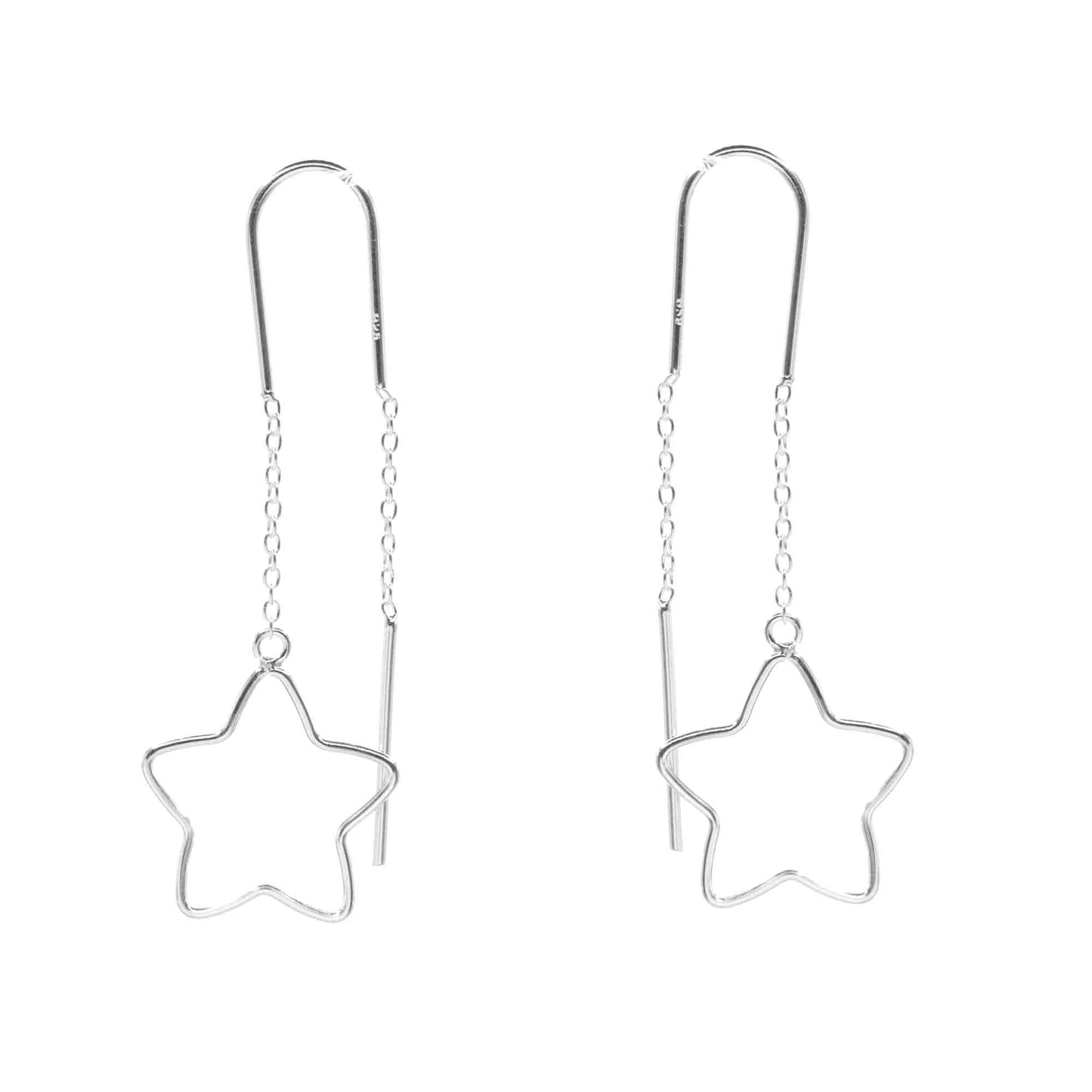 Aros de Plata 925 Cadena con Estrellita