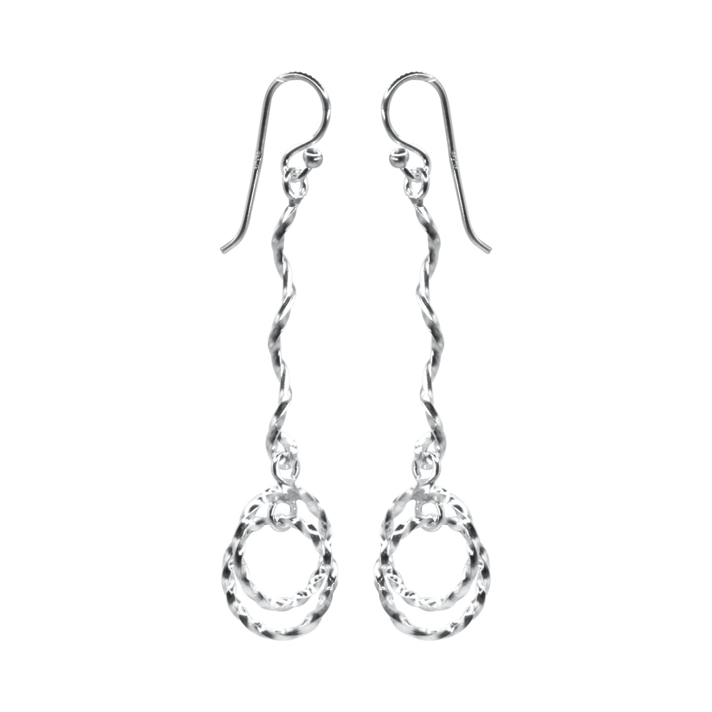 Aros de Plata 925 Cadena Irregular con Doble Argolla