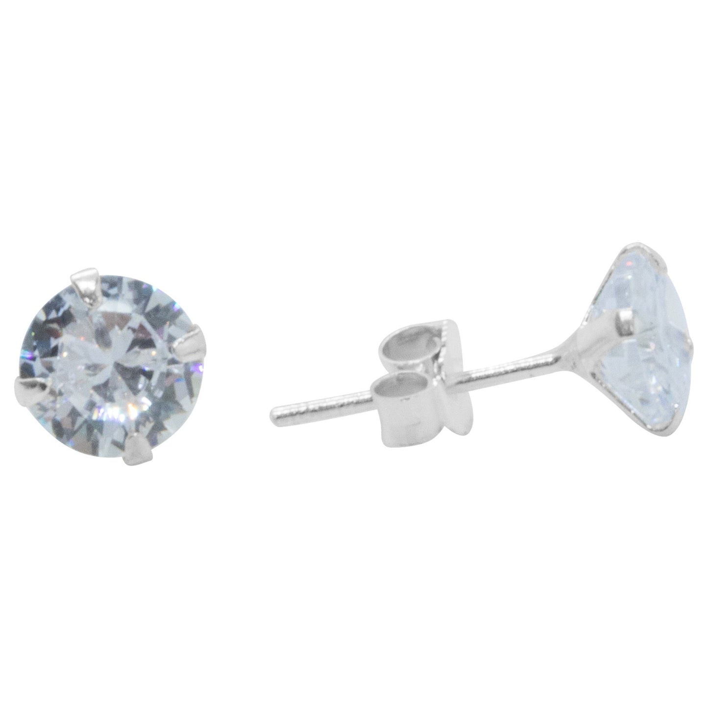 Aros de Plata 925 Circón 5 mm