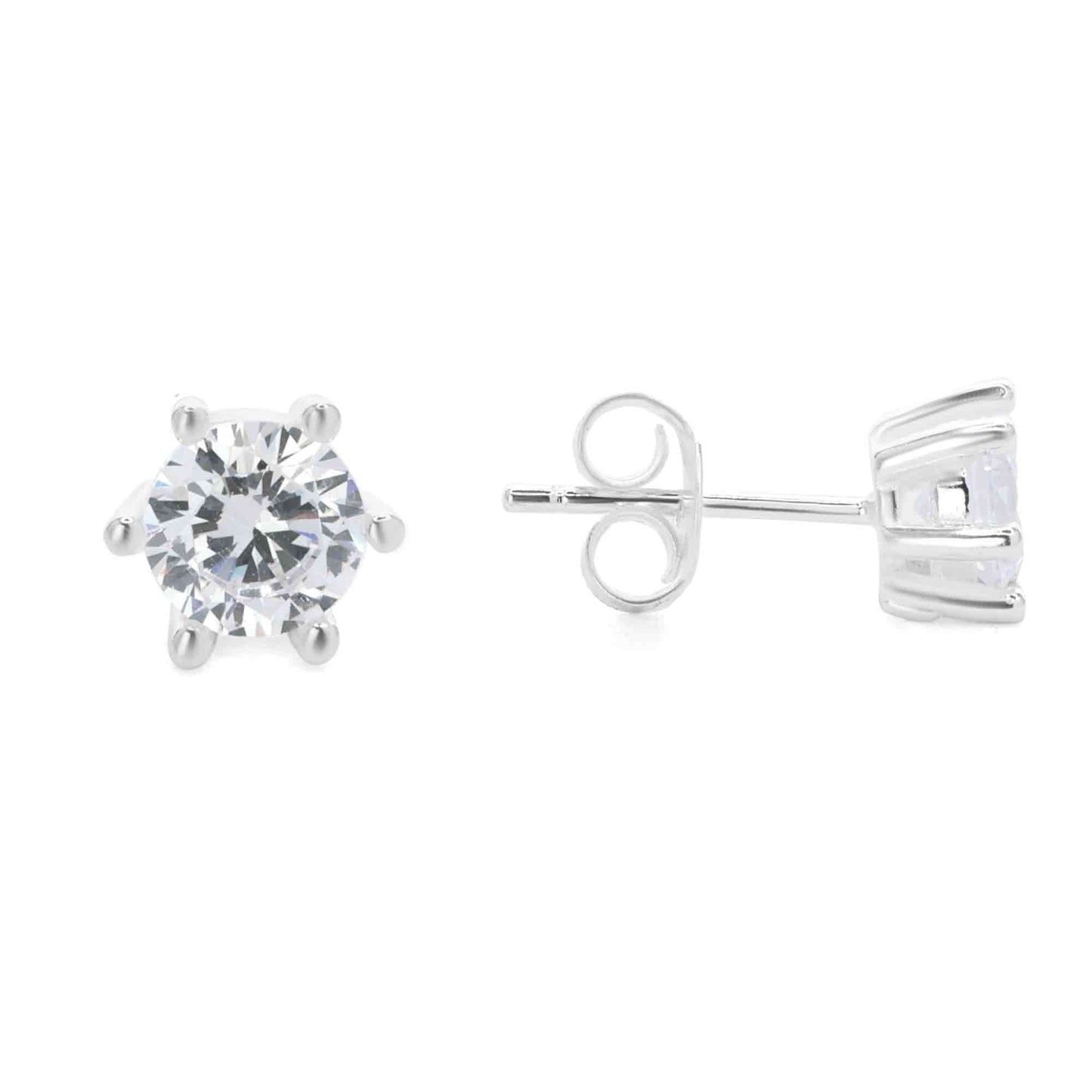 Aros de Plata 925 Circón con Grifa 5 mm
