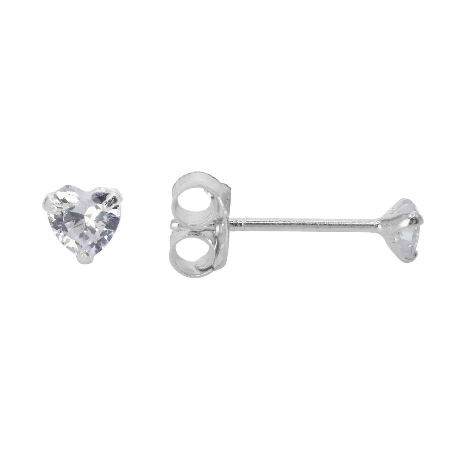 Aros de Plata 925 Circones de Corazón 3 mm