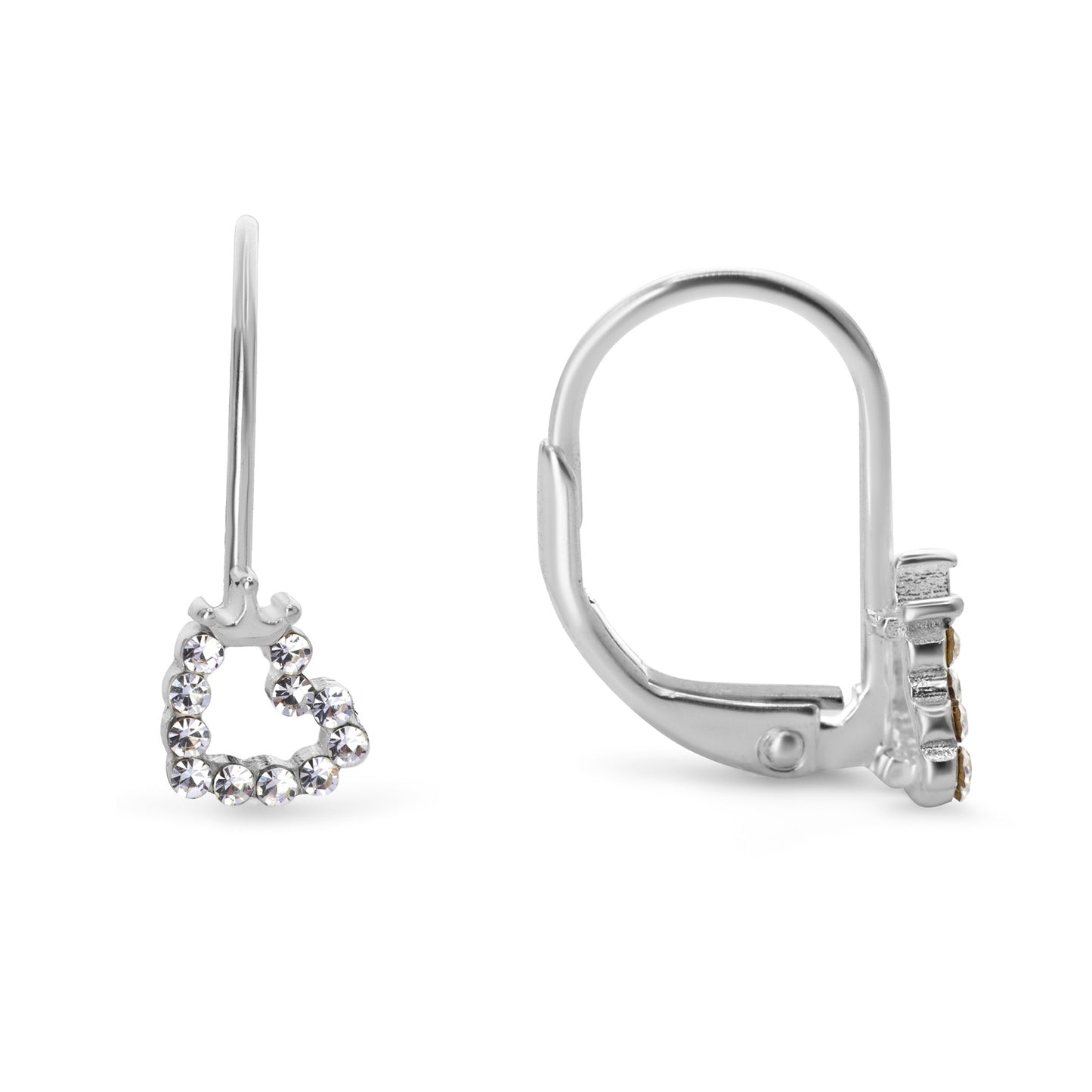 Aros de Plata 925 Corazones Estilo gancho con Circones