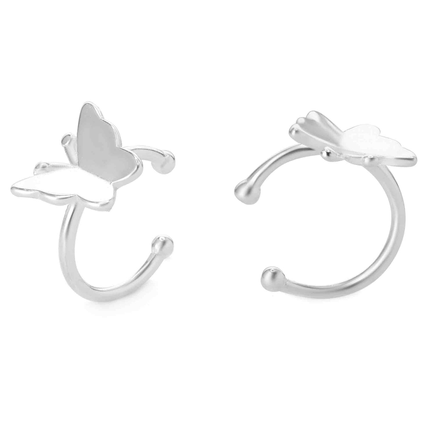 Aros de Plata 925 Cuff Diseño Mariposa