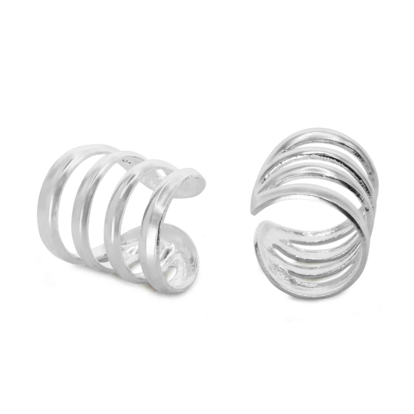 Aros de Plata 925 Cuff Multi Banda Lisa