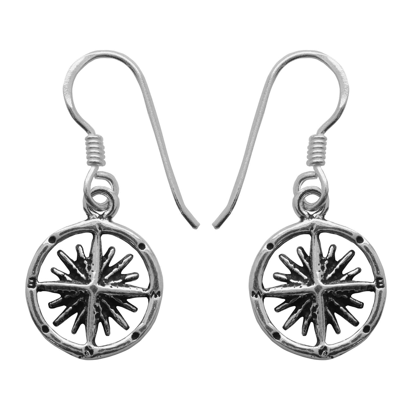 Aros de Plata 925 de la Rosa de los Vientos