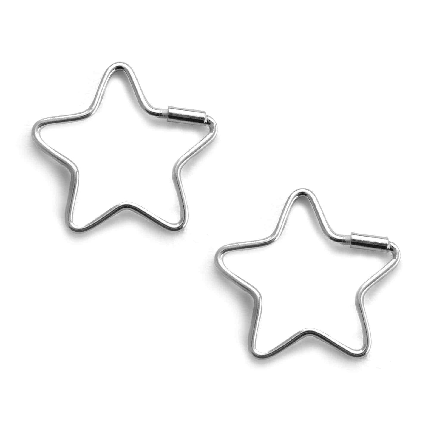 Aros de Plata 925 Diseño Estrella 18 mm