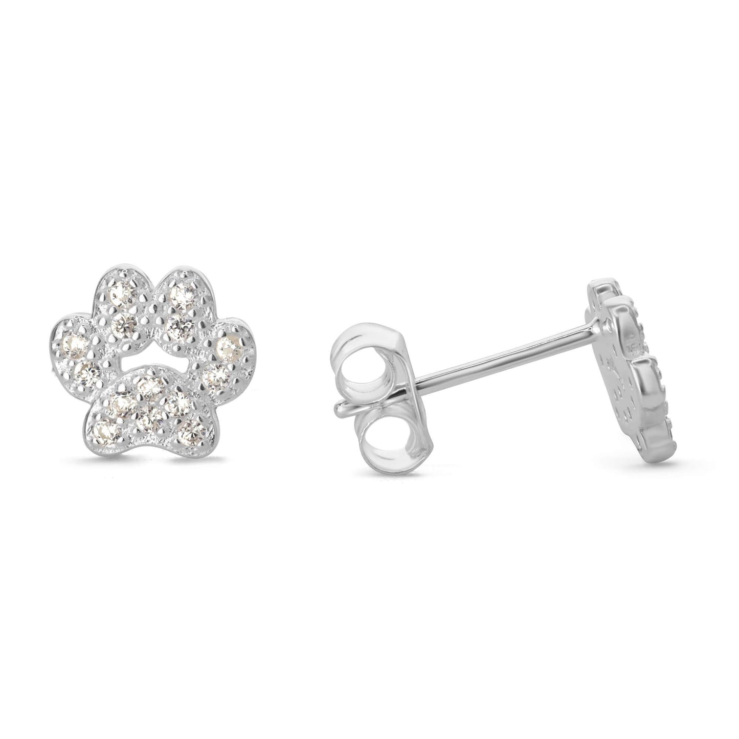 Aros de Plata 925 Diseño Huella de Circones