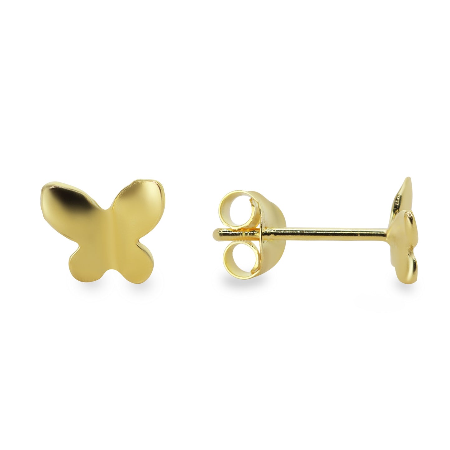 Aros de Plata - Mariposa Bañado en Oro