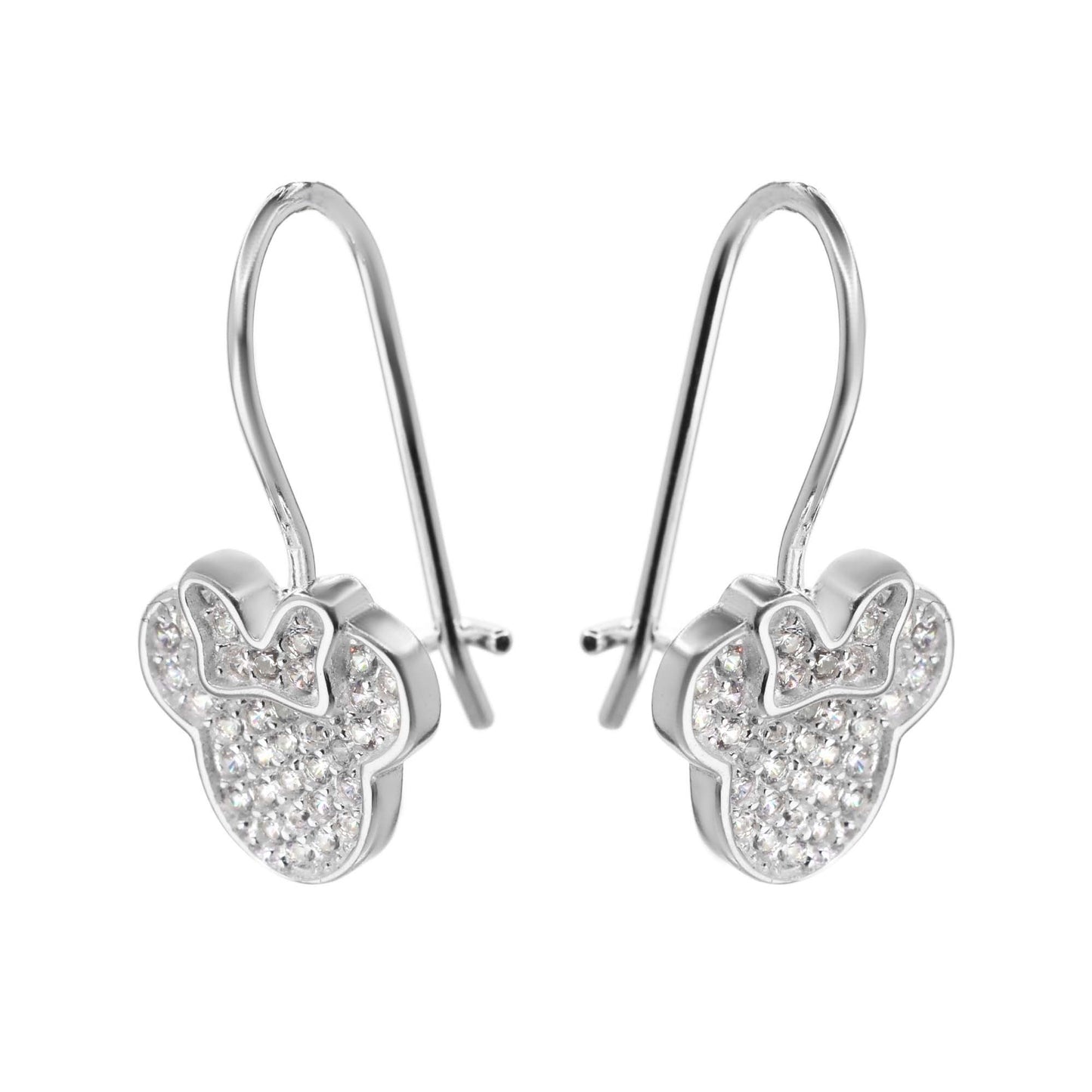 Aros de Plata 925 Diseño Minnie Mouse con Circones