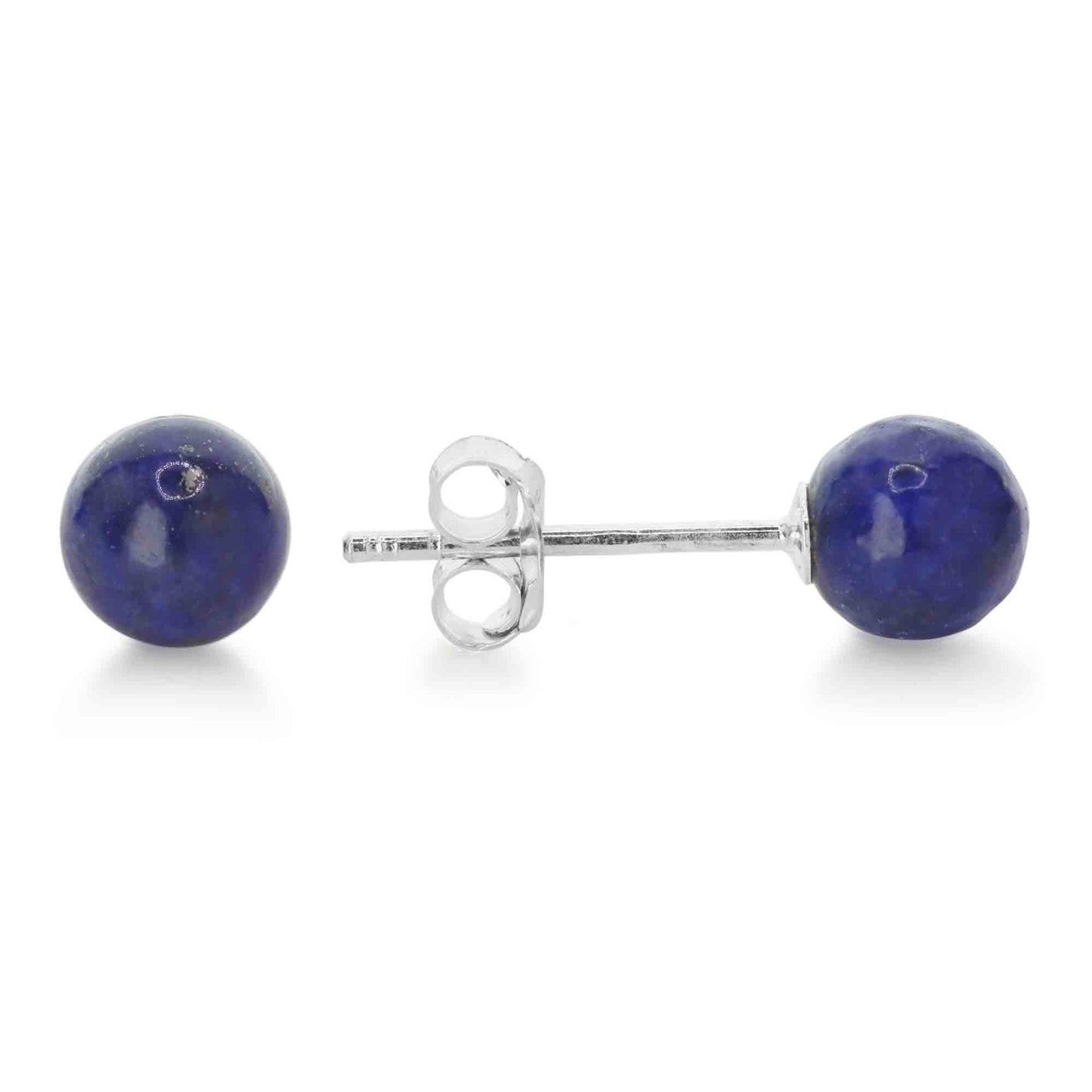 Aros de Plata Esferas de Lapislázuli 6 mm