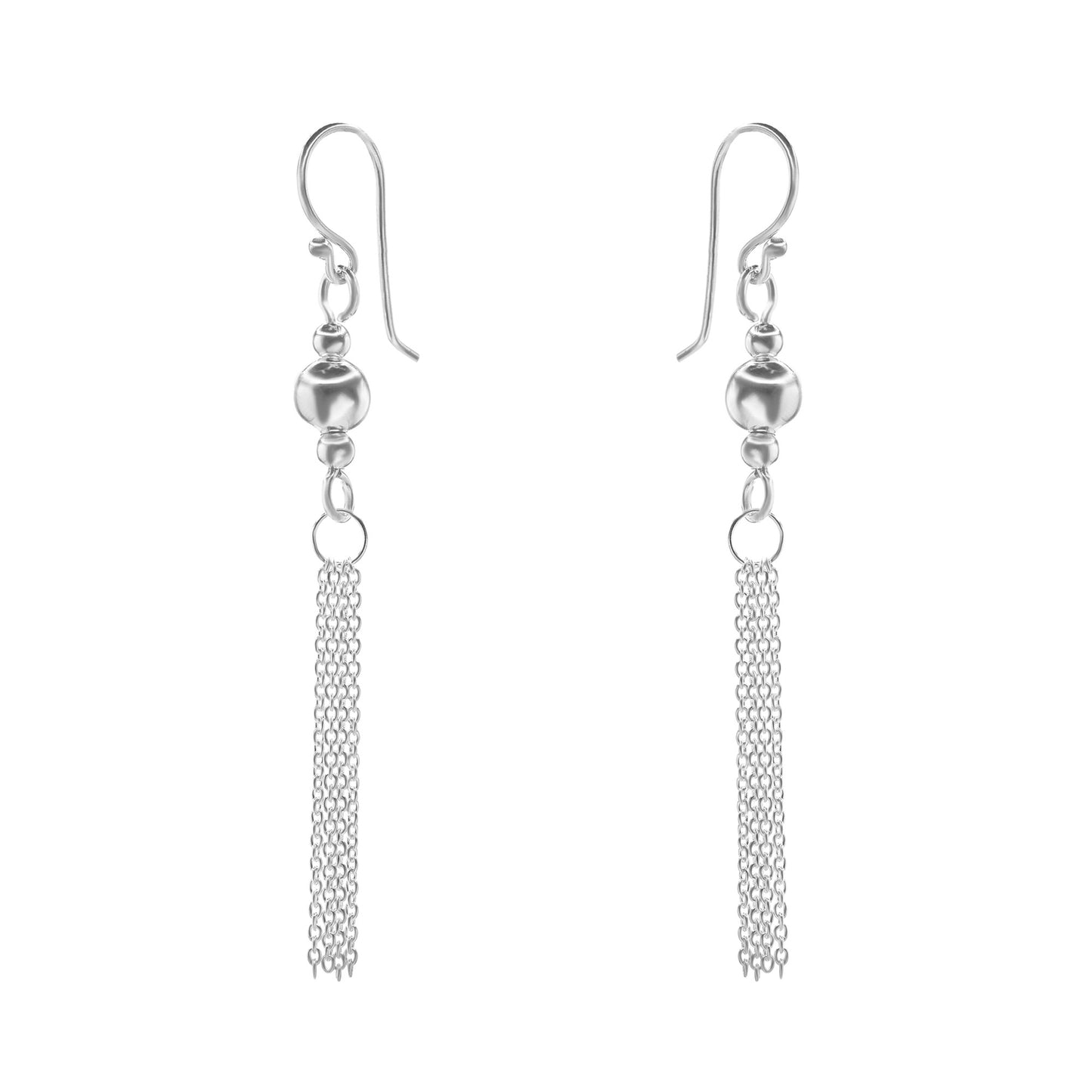 Aros de Plata 925 Estilo Gancho con Cadenas