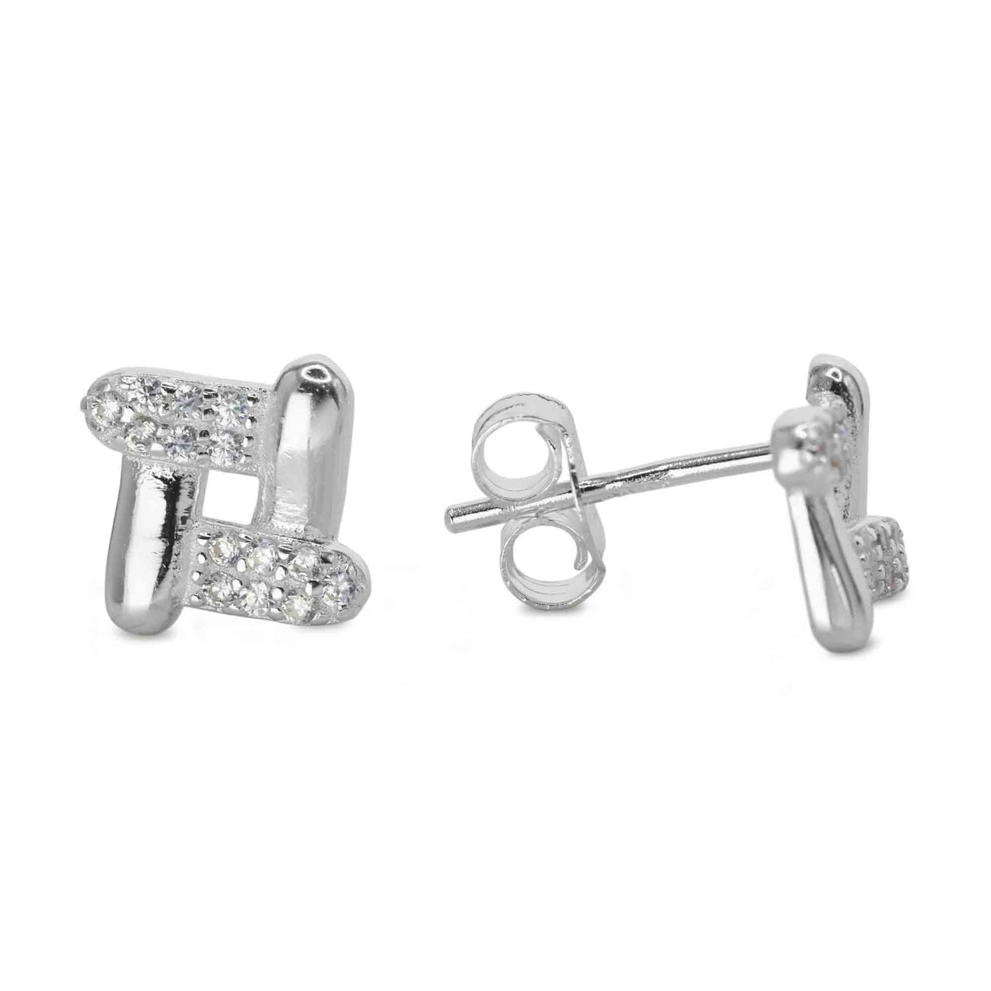 Aros de Plata 925 Estilo Marco con Circones