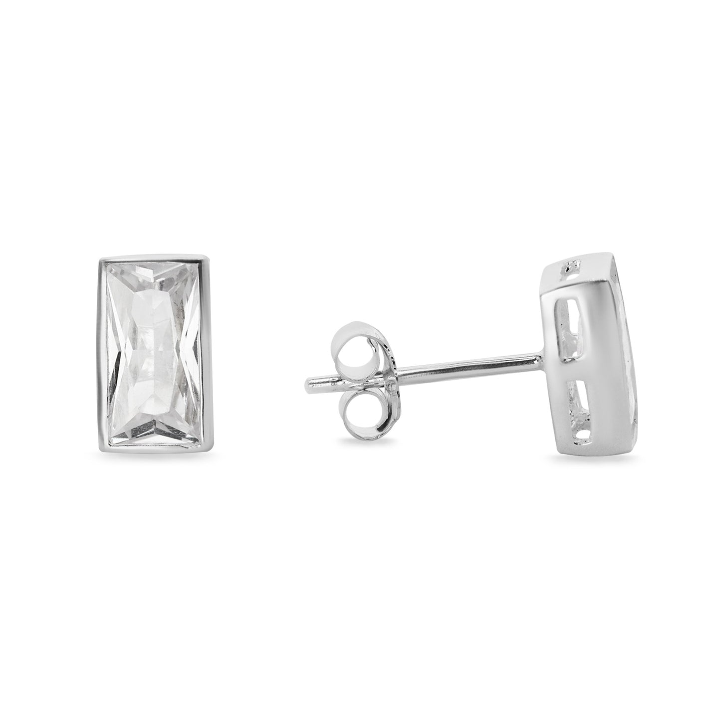 Aros de Plata 925 Estilo Marco con Circones