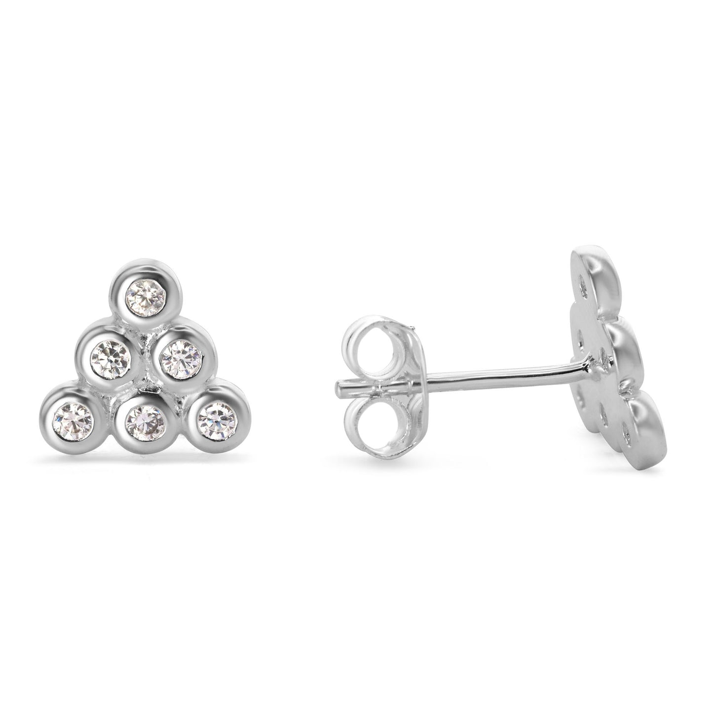 Aros de Plata 925 Estilo Pirámide con Circones