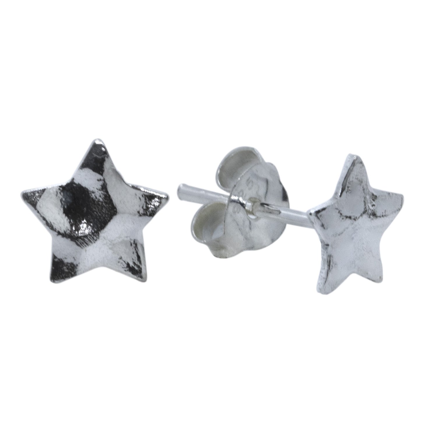 Aros de Plata Estrella Martillada