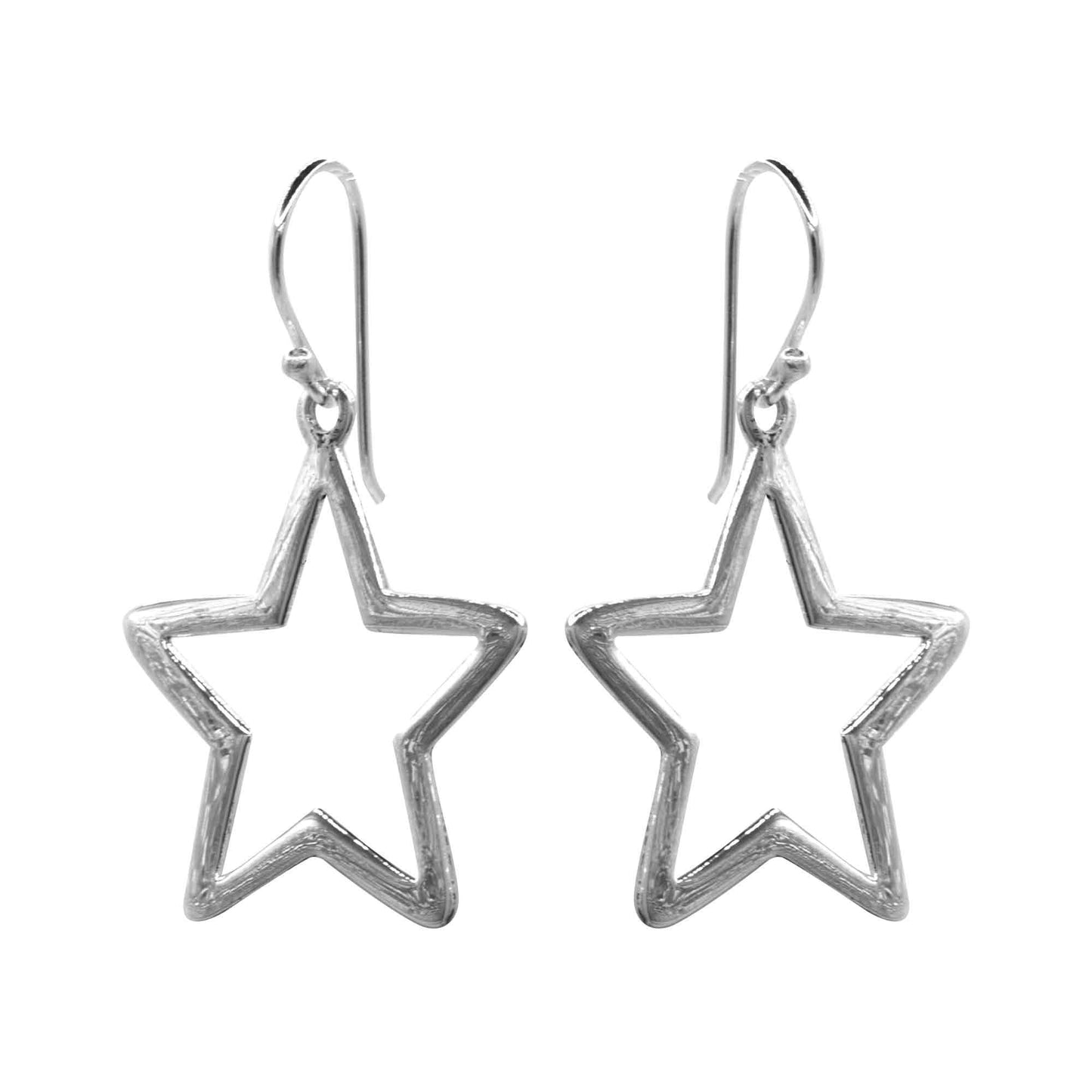 Aros de Plata 925 Extrellas Texturadas