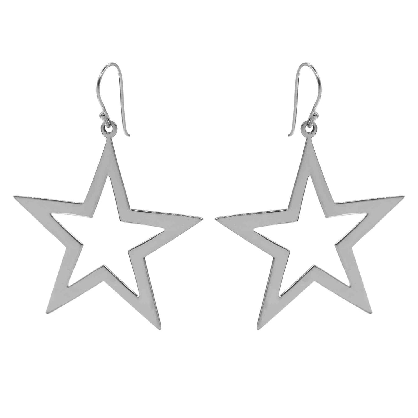 Aros de Plata 925 Figura Estrella Lisa