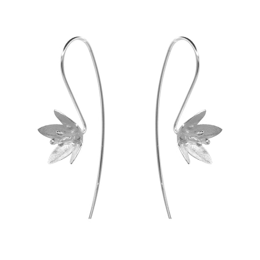 Aros de Plata 925 Floreado Estilo Magnolia