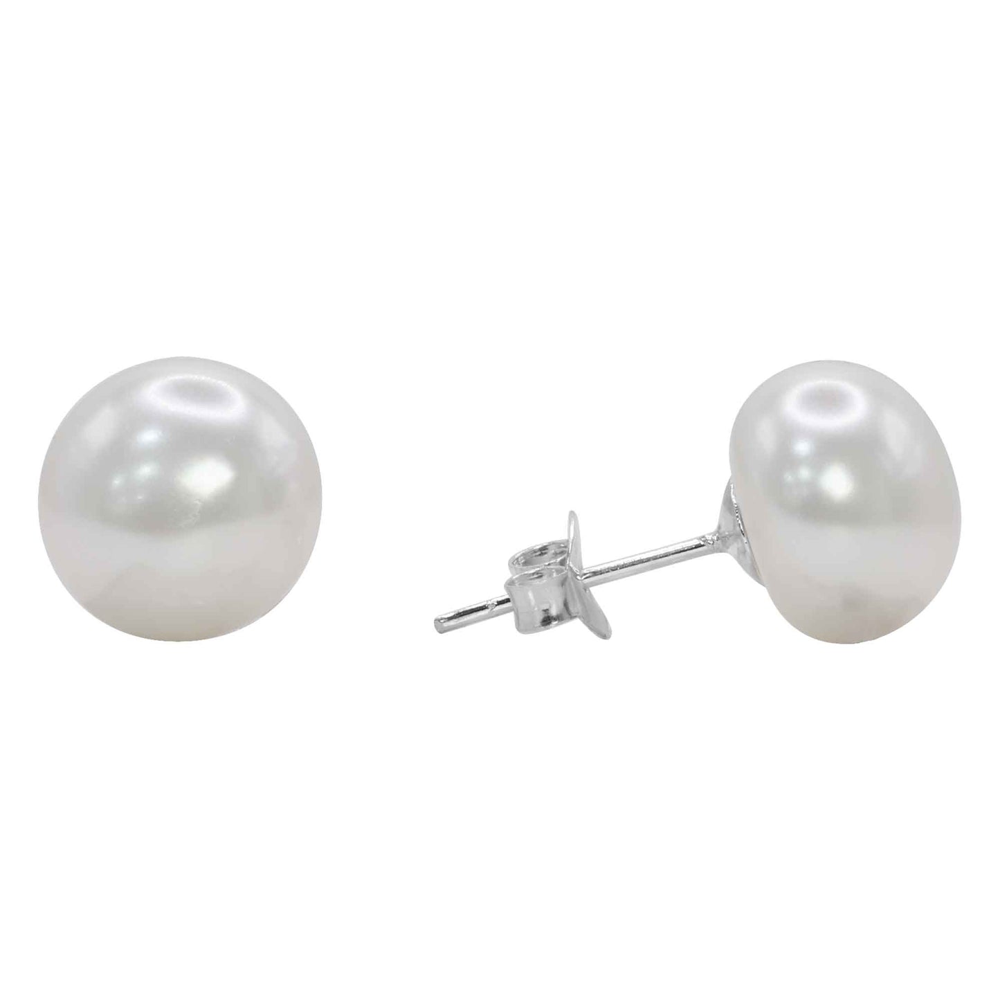 Aros de Plata 925 Imitación Perla de Rio 10 mm