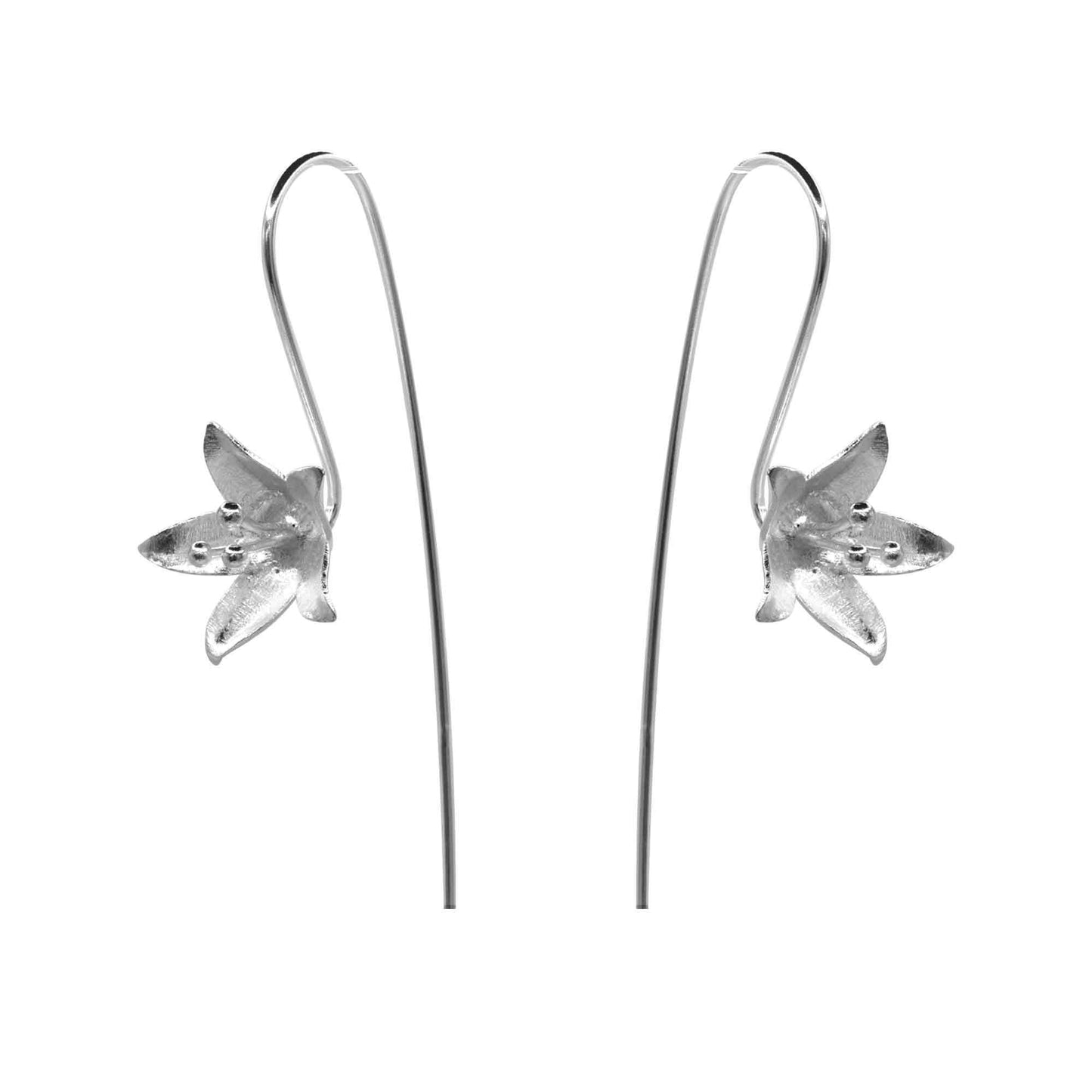Aros de Plata 925 Lirio Satinado
