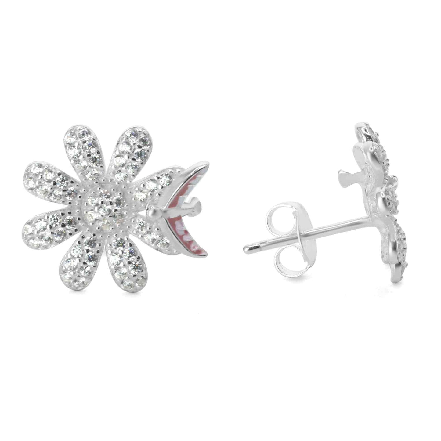 Aros de Plata 925 Margaritas con Circones y Mini Golondrina