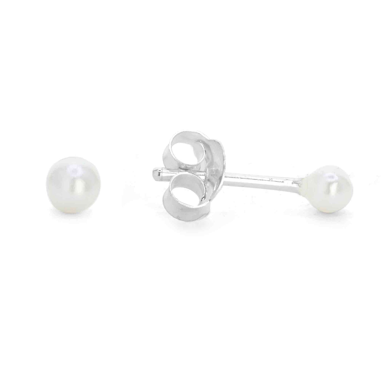Aros de Plata 925 Mini Perlas de Imitación 3 mm
