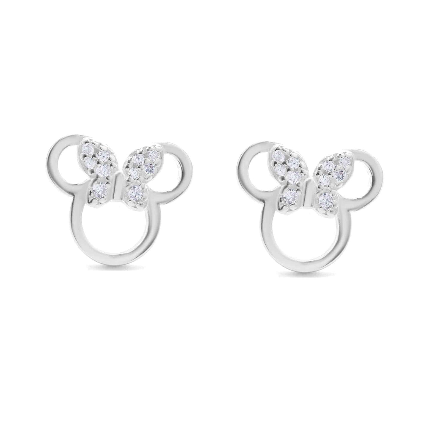 Aros de Plata 925 Minnie Mouse con Circones