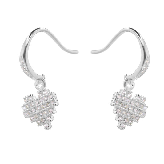 Aros de Plata 925 Modelo Corazón con Circones