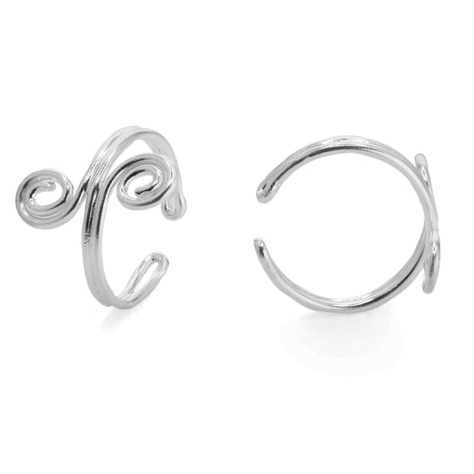 Aros de Plata 925 Modelo Cuff Espiral
