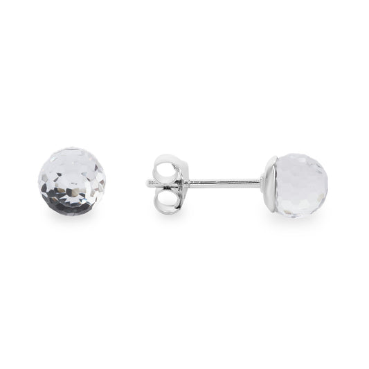 Aros de Plata 925 Modelo Esfera Swarovski Elements Cristal