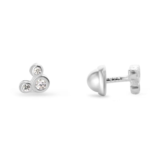 Aros de Plata Para Bebé de Tope - Pequeño Mickey Mouse de Circones
