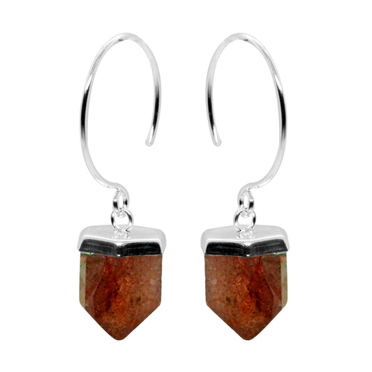 Aros de Plata 925 Péndulo Cuarzo Rosado Viejo