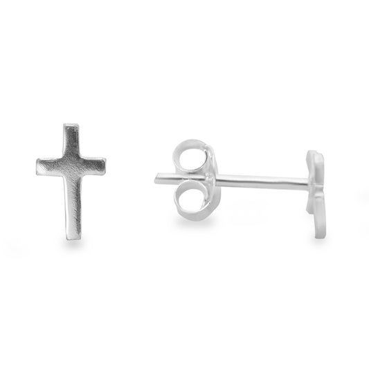 Aros de Plata 925 Pequeñas Cruces Lisas