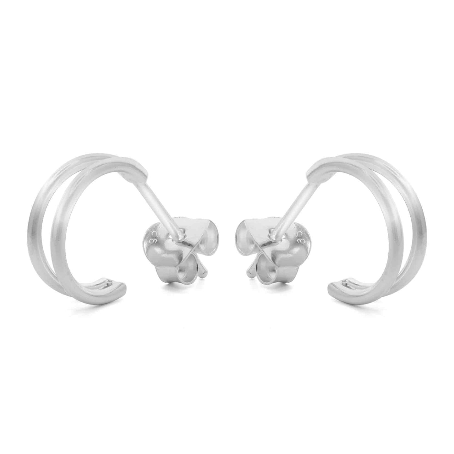 Aros de Plata 925 Pequeñas Doble Argolla