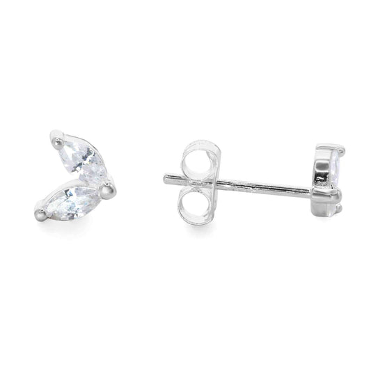 Aros de Plata 925 Pequeñas Hojas de Circones