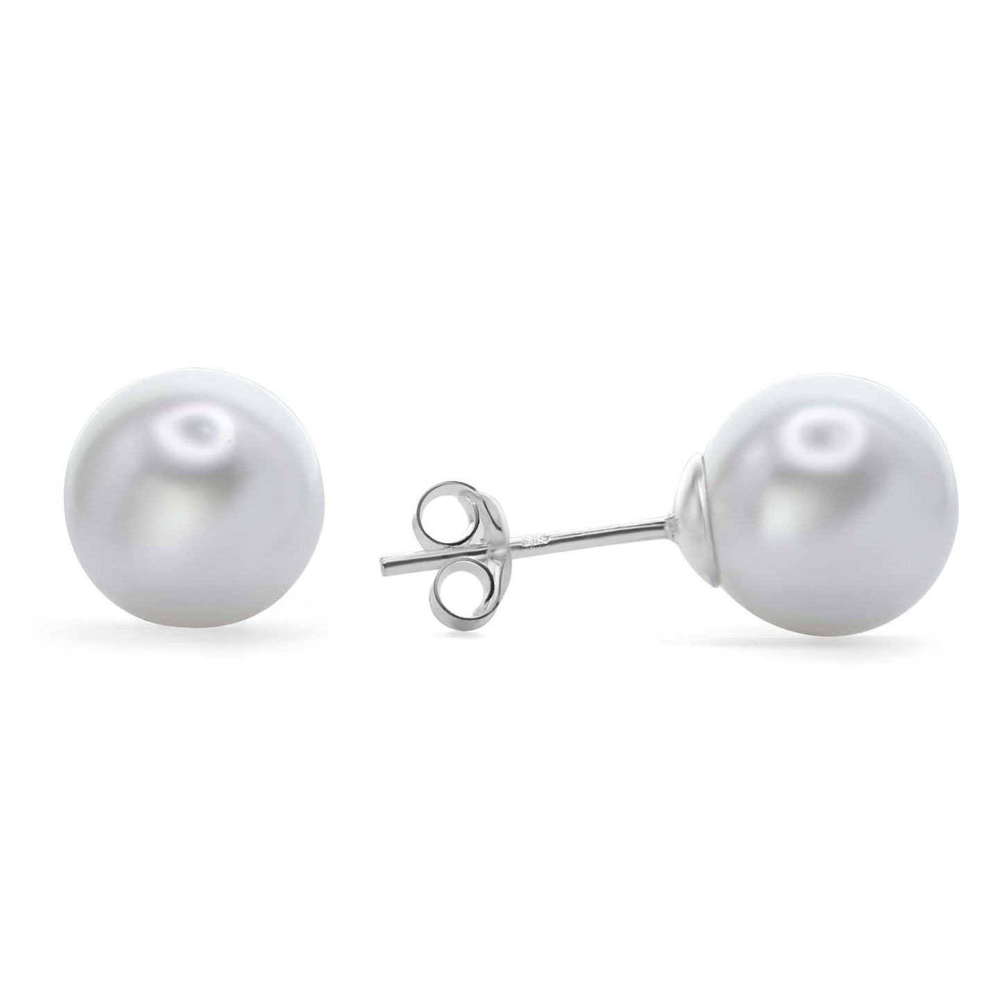 Aros de Plata 925 Perlas de Imitación 10 mm
